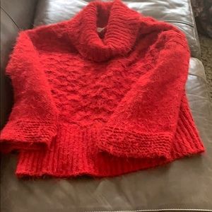 Red chenille sweater